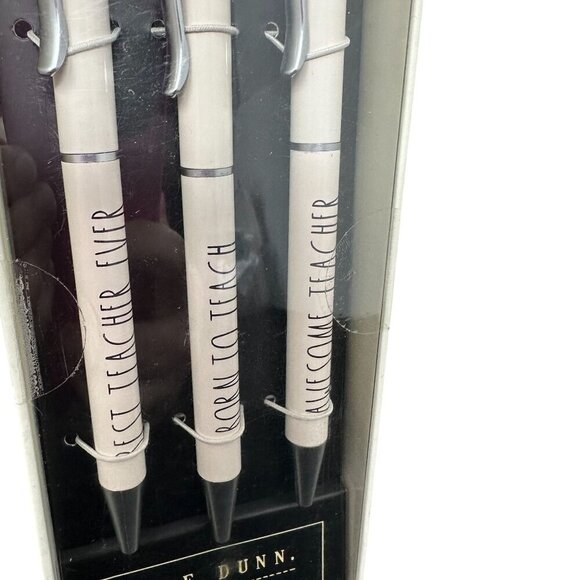 Rae Dunn Inspirational Ball Point 3 Pen Set Teacher Appreciation Black Ink Gift - Picture 2 of 5